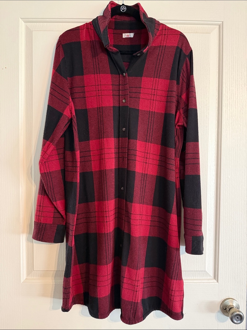 Faherty Red and Black Plaid Flannel Dress